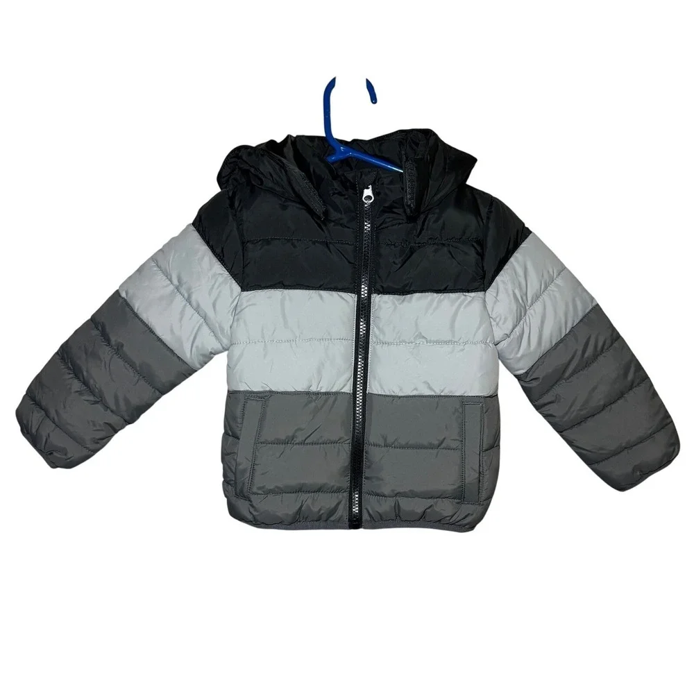 Mighty Mac Puffer Coat Toddler Boys 2T Dark Smoke Gray NWT
